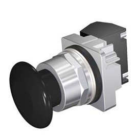 BOTON HONGO NEGRO 30MM 2 POSICIONES MANTENIDO 1NA-1NC EPOXI ANTICORROSION NEMA 3R,4X,12