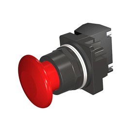 BOTON HONGO ROJO 30MM 2 POSICIONES MANTENIDO 1NA-1NC EPOXI ANTICORROSION NEMA 3R,4X,12
