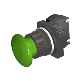 BOTON HONGO VERDE 30MM 2 POSICIONES MANTENIDO 1NA-1NC EPOXI ANTICORROSION NEMA 3R,4X,12