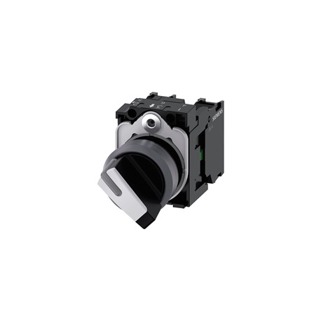 SELECTOR ILUMINABLE BLANCO 22MM C/ANILLO FRONT METAL 2 POSICIONES O-I, SOSTENIDO 1NA 1NC