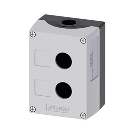 CAJA BOTONERA DE MANDO 22MM DE METAL GRIS 2 PERFORACIONES