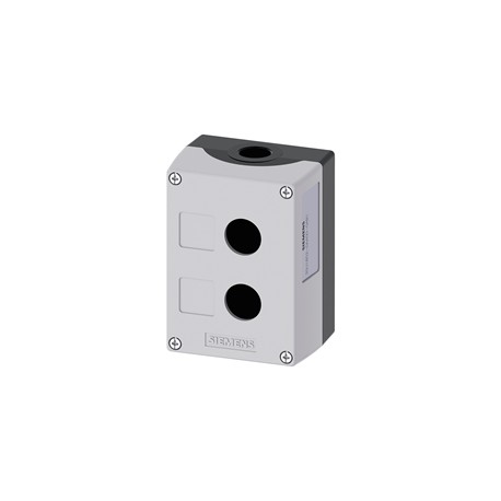 CAJA BOTONERA DE MANDO 22MM DE METAL GRIS 2 PERFORACIONES