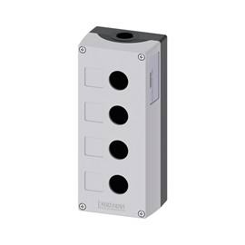 CAJA PARA BOTONERA DE MANDO 22MM DE METAL GRIS 4 PUNTOS DE MANDO