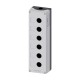 CAJA PARA BOTONERA DE MANDO 22MM DE METAL GRIS 6 PUNTOS DE MANDO