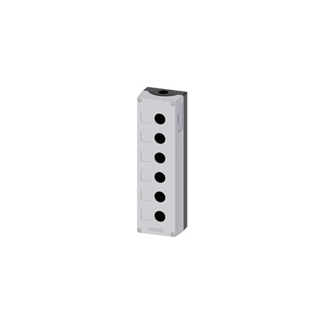 CAJA PARA BOTONERA DE MANDO 22MM DE METAL GRIS 6 PUNTOS DE MANDO