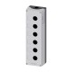 CAJA PARA BOTONERA DE MANDO 22MM DE METAL GRIS 6 PUNTOS DE MANDO