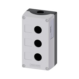 CAJA BOTONERA DE MANDO 22MM DE PLASTICO GRIS 3 PERFORACIONES