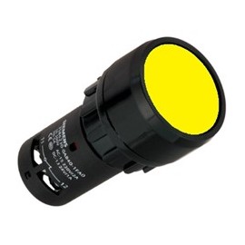 BOTON PULSADOR AMARILLO 22MM 1NA+1NC PLASTICO