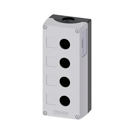 CAJA BOTONERA DE MANDO 22MM DE PLASTICO GRIS 4 PERFORACIONES