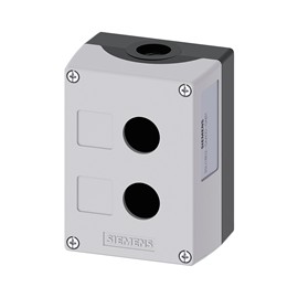 CAJA BOTONERA DE MANDO 22MM DE PLASTICO GRIS 2 PERFORACIONES