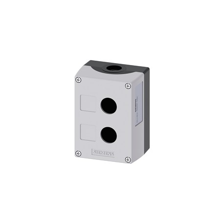 CAJA BOTONERA DE MANDO 22MM DE PLASTICO GRIS 2 PERFORACIONES