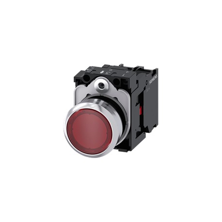 BOTON PULSADOR ILUMINADO ROJO 22MM 1NC LED INTEGRADO 24V AC/DC METALICO