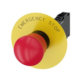 BOTON HONGO ROJO 22MM 1NA+1NC PLASTICO CON RETENCION