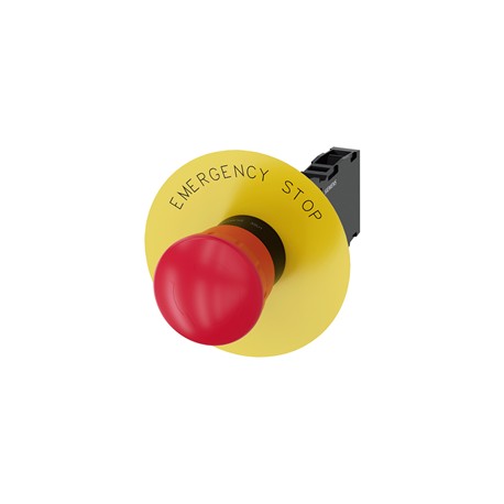 BOTON HONGO ROJO 22MM 1NA+1NC PLASTICO CON RETENCION