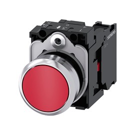 BOTON PULSADOR ROJO 22MM 1NC METALICO