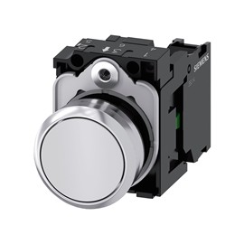 BOTON PULSADOR BLANCO 22MM 1NA METALICO