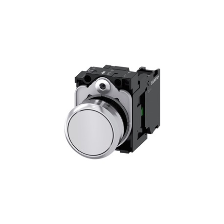 BOTON PULSADOR BLANCO 22MM 1NA METALICO