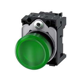 LAMPARA DE SENALIZACION 22MM REDONDO PLASTICO VERDE 24V AC/DC