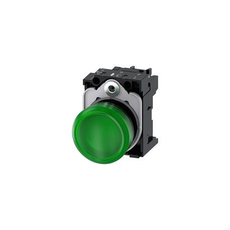LAMPARA DE SENALIZACION 22MM REDONDO PLASTICO VERDE 24V AC/DC