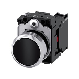 BOTON PULSADOR NEGRO 22MM 1NC METALICO