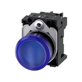 LAMPARA DE SENALIZACION 22MM REDONDO PLASTICO AZUL 24V AC/DC