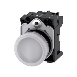 LAMPARA DE SENALIZACION 22MM REDONDO PLASTICO BLANCO 24V AC/DC