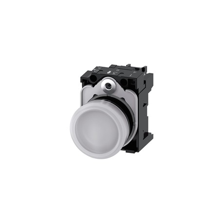 LAMPARA DE SENALIZACION 22MM REDONDO PLASTICO BLANCO 24V AC/DC