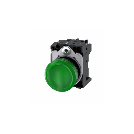 LAMPARA DE SENALIZACION 22MM REDONDO PLASTICO VERDE 110 V CA