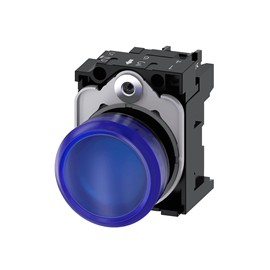 LAMPARA DE SENALIZACION 22MM REDONDO PLASTICO AZUL 110 V CA