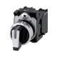 SELECTOR, ILUMINABLE, 22MM, REDONDO, METAL, BRILLANTE, NEGRO, BLANCO, MANILLA, CORTA, 3 POSICIONES I