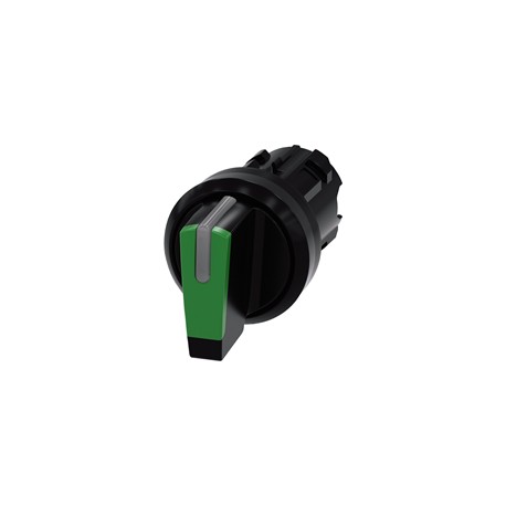 SELECTOR ILUMINABLE VERDE 22MM PLASTICO 3 POSICIONES I-O-II, SOSTENIDO