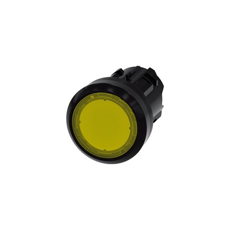 BOTON PULSADOR ILUMINADO AMARILLO 22MM PLASTICO