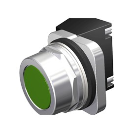 BOTON PULSADOR VERDE METALICO NO ILUMINADO