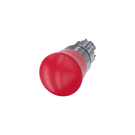 BOTON HONGO ROJO 22MM METALICO CON RETENCION