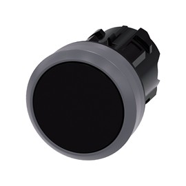 BOTON PULSADOR NEGRO 22MM SOSTENIDO PLASTICO ANILLO METALICO