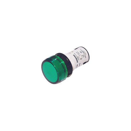 LAMPARA DE SEÑALIZACIÓN VERDE 22MM 110V AC/DC LED INTEGRADO