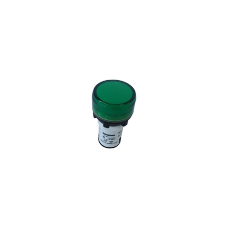 LAMPARA DE SEÑALIZACIÓN VERDE 22MM 220V AC LED INTEGRADO